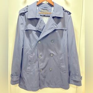 Men’s size large Banana Republic double breasted navy blue trench coat